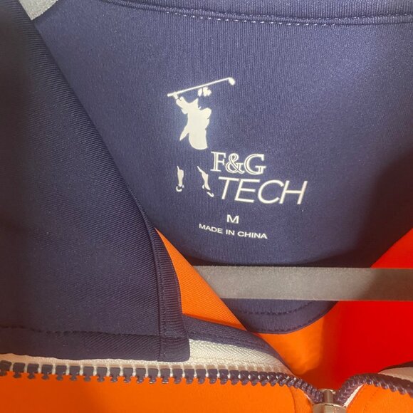 F&G Tech Sweatshirt Mens M Orange Golf Athleisure Sports Active Training Shirt‎ - Picture 3 of 11